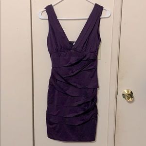 Purple Bodycon Dress With Ruching size S